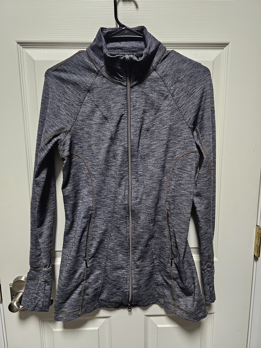 Athleta CYA Charcoal Gray Track Jacket - Size Small